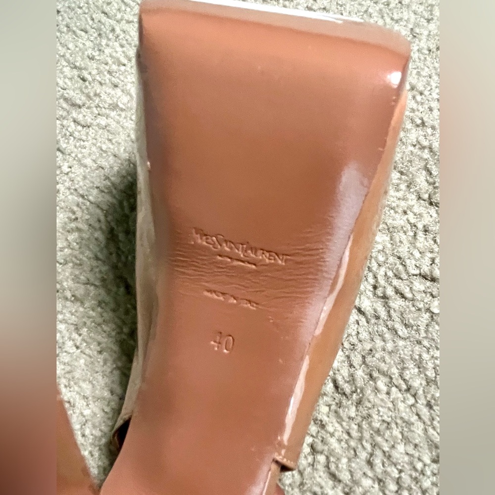 YSL SAINT LAURENT Rive Gauche Tribtoo105 Slingback Soft Nude/EU 40 US 10 BNIB - Picture 8 of 16